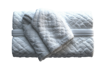 Soft white towel neatly folded for a spa day or bath time