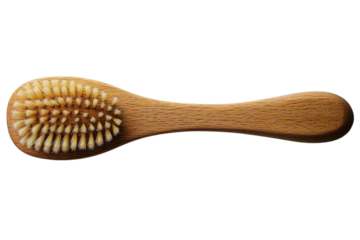 Natural wooden brush with soft bristles for various cleaning tasks in household use