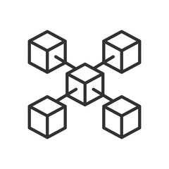 Node, icon in line design. Node, blockchain node, network node, cryptocurrency node, decentralized node, node network, peer-to-peer node on white background vector. Node, editable stroke icon