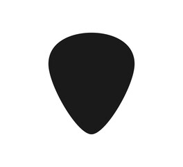 Guitar pick shape icon. Plectrum sign. Tringle plastic guitar pick symbol. Music mediator icon. Design element. Vector illustration isolated on white background.
