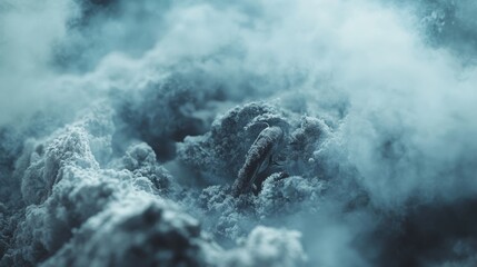 Obraz premium Frosted Fumes A close up of fumes in a container created by mult