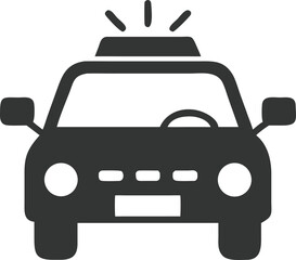 Obraz premium Police Car Icon, Emergency Vehicle, Simple Design, Transparent Background