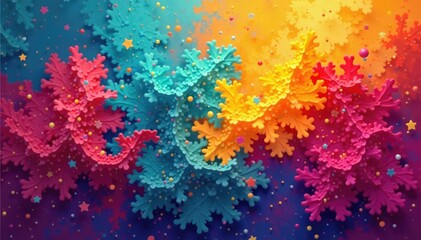 Geometric abstract shapes, vibrant color blocks, trendy, bold, squares
