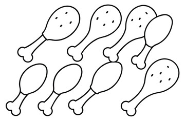 Chicken Drumstick Line Art Simple and Elegant Design