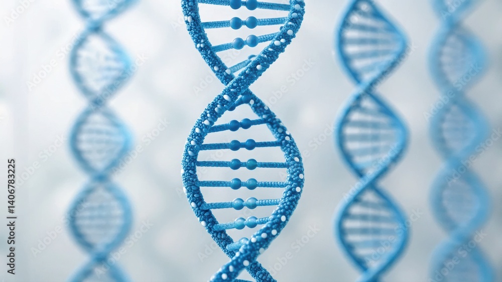 Poster digital dna molecule composed of icons and code representing genetic information and evolution