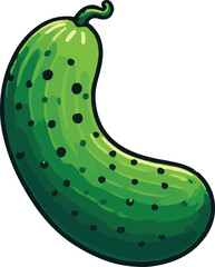 Cucumber vector art illustration. Cucumber vector icon. 