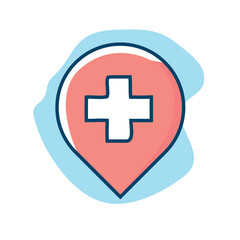 Obraz premium Health Location Pin flat icon medical icon concept vector element