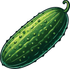 Cucumber vector art illustration. Cucumber vector icon. 