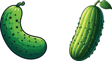 Cucumber vector art illustration. Cucumber vector icon. 