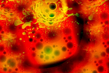 Liquids interacting captured with a macro lens and prism