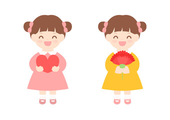 Vector illustration of cute girls.