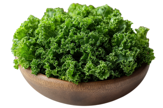 Fresh kale in a wooden bowl ready for healthy eating