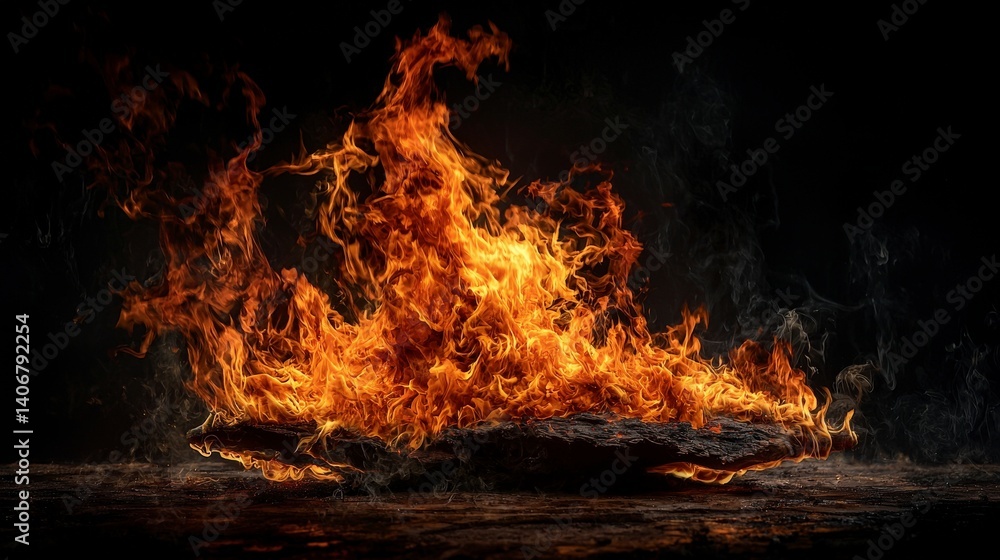 Poster dramatic blaze event indoor setting fire element intense atmosphere close-up view visual impact for 