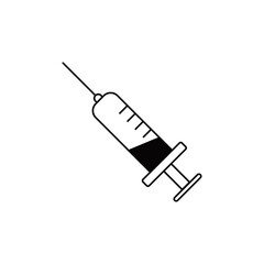 Syringe medicine icon vector vaccine. Vaccination black