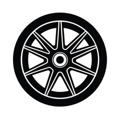 Car Wheel Vector Art Illustration Clipart Simple
