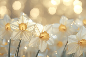 Elegant Transparent Daffodils with Soft Golden Accents 