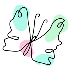 Butterfly Continous Line Drawing