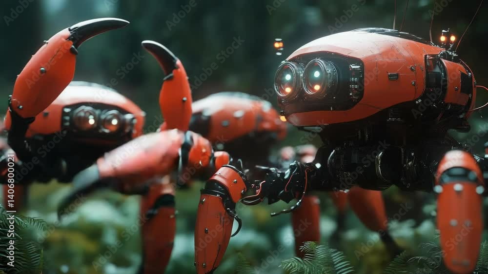 Poster microscopic view of futuristic nano robots operating within the human body for advanced medical trea