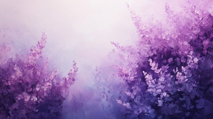 Fototapeta premium Soft Purple Lavender Flowers Watercolor Painting