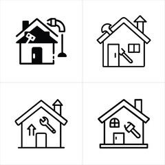 home renovation icon set
