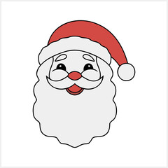Christmas Santa Claus icon Xmas clipart  Cute noel Vector stock illustration