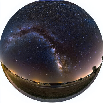 Milky Way arching over a landscape at night