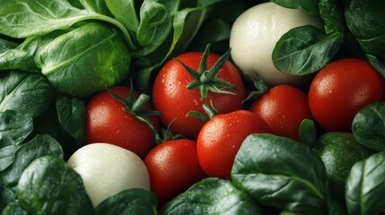 Food background with assortment of fresh organic vegetables