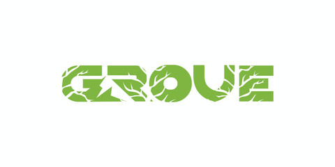 The Grove logo design is Bold and natural