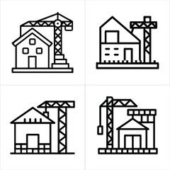 construction house icon set
