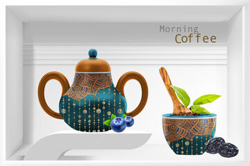 Colorful Digital Wall tiles design for bathroom and kitchen , 3d illustration and 3d rendering.