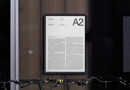 Mockup Of Vertical Customized A2 Poster Outdoors