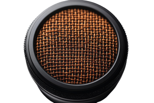 Unique microphone with a textured mesh grill designed for optimal sound capture