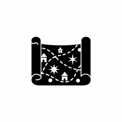 creative details Santa’s Map Icon Vector Illustration