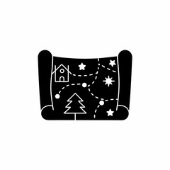 creative details Santa’s Map Icon Vector Illustration