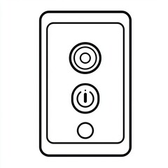 Black flat vector icon of smart doorbell with video, home security system isolated on white background