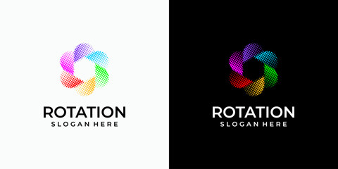 Colorful hexagon rotation vector logo design with modern, simple, clean and abstract style. Icon for business, technology and personal branding. © ahmad