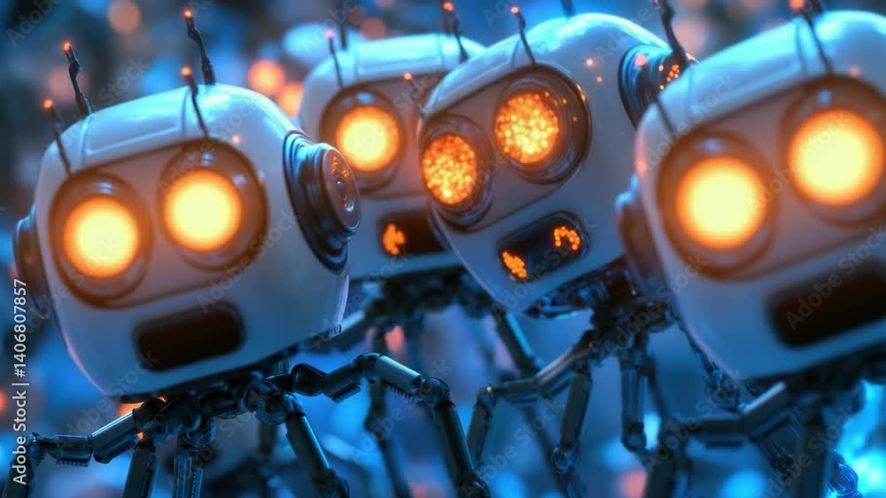 Poster microscopic view of futuristic nano robots operating within the human body for advanced medical trea