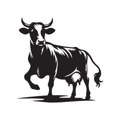 Cow Farms icon set logo illustration vector template Design black