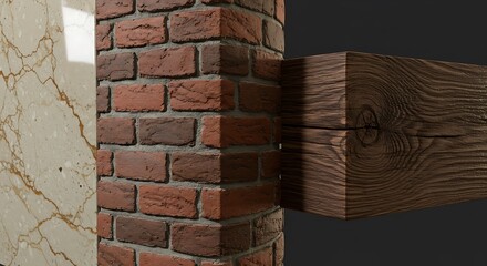 Brick, Marble, and Wood: A Rustic Architectural Detail