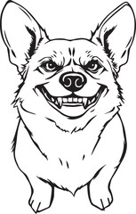 Corgi dog. Hand drawn vector illustration