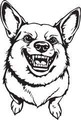 Corgi dog. Hand drawn vector illustration