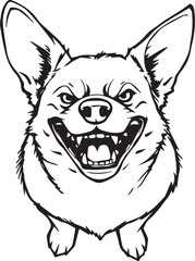 Corgi dog. Hand drawn vector illustration