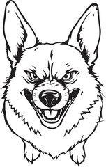 Corgi dog. Hand drawn vector illustration