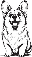 Corgi dog. Hand drawn vector illustration