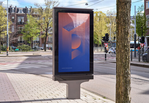Mockup Of Vertical Customized Sign In City