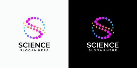 Obraz premium S letter shape circle helix vector logo design with modern, simple, clean and abstract style. Icon for business, research, science and personal branding.