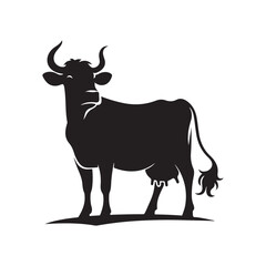 Cow Farms icon set logo illustration vector template Design black