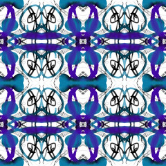 Hand painted digital watercolor seamless pattern