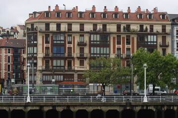 Urbanscape by the estuary of Bilbao, Spain