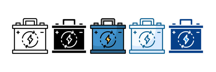 Electric Car Icon Set Multiple Style Collection